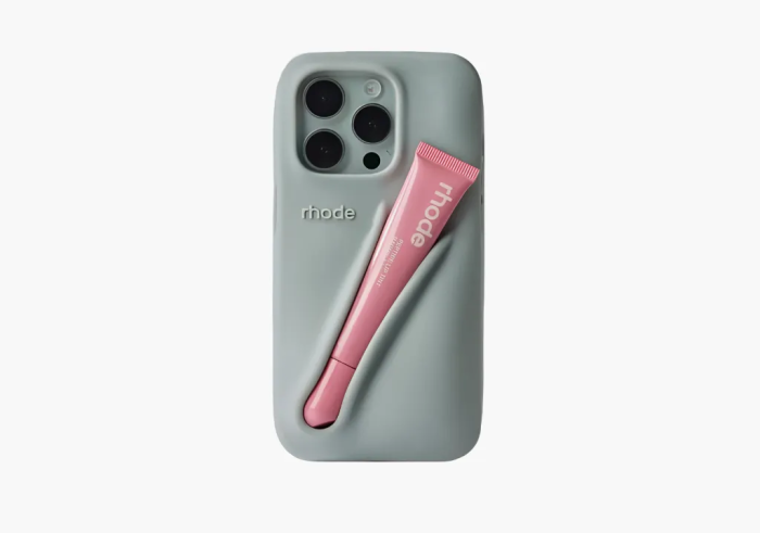 Rhode Lip Case Gray with Peptide Lip Tint Ribbon - Sheer Pink  Rhode Lip Case Gray with Peptide Lip Tint Ribbon - Sheer Pink