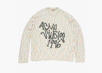 Acne Studios Konfetti Logo-Print Chenille Sweater Neutrals 