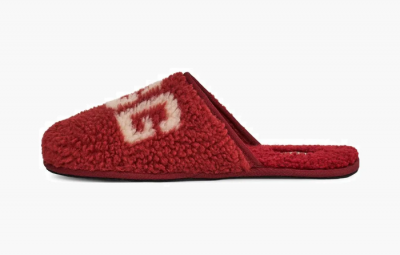 Scuff Slipper 'Curly Graphic - Red Wine' - 6 US Scuff Slipper 'Curly Graphic - Red Wine' - 6 US