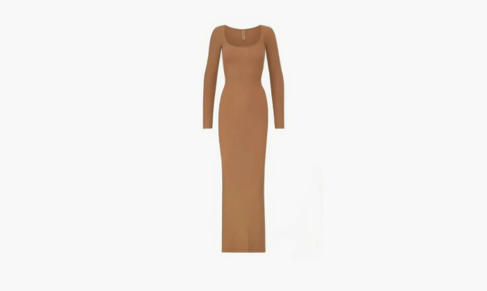 SKIMS Soft Lounge Long Sleeve Dress Light Brown  SKIMS Soft Lounge Long Sleeve Dress Light Brown