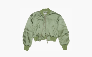Acne Studios Logo Patch Bomber Jacket Dusty Green 
