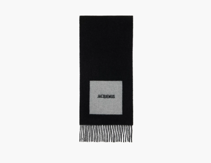Jacquemus La Casa The Round Square Scarf Black  Jacquemus La Casa The Round Square Scarf Black