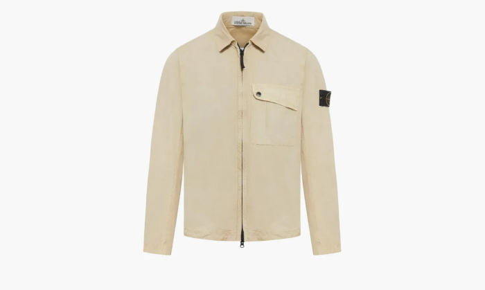 Stone Island Cotton Zipped Jacket Beige  Stone Island Cotton Zipped Jacket Beige