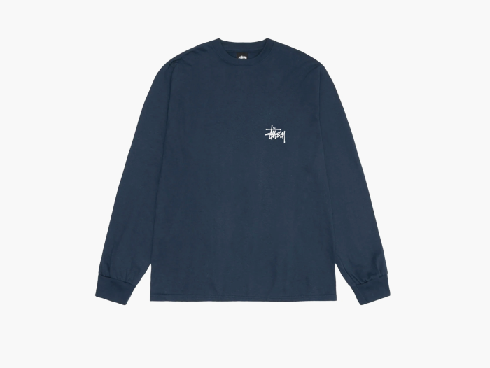 Stussy Basic Long-Sleeve Tee  "Navy" 