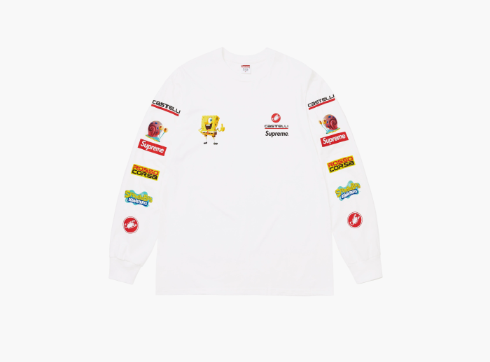 Supreme SpongeBob x Castelli Racing L/S Tee  "White" 