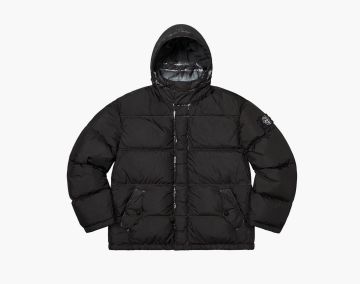 Supreme x Stone Island Painted Camo Crinkle Down Jacket Dark Black 