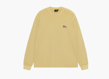 Stussy Basic Stock Long Sleeve Thermal Yellow 