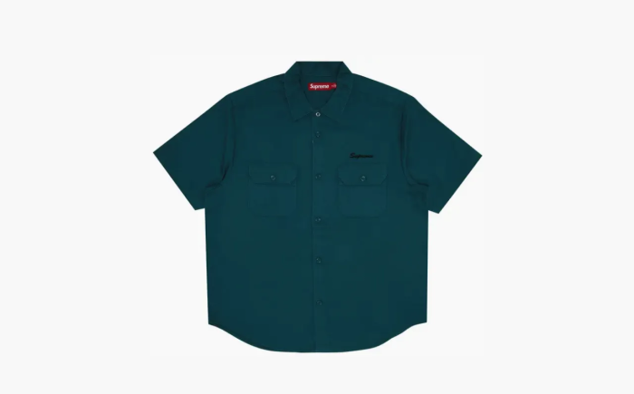 Supreme Rhinestone Pin Up Short-Sleeve Work Shirt Work Green  Supreme Rhinestone Pin Up Short-Sleeve Work Shirt Work Green