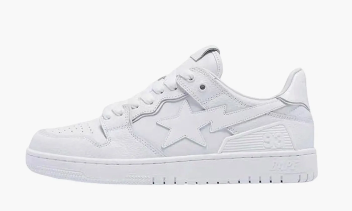 A Bathing Ape BAPE SK8 Sta Triple White Patent Leather 