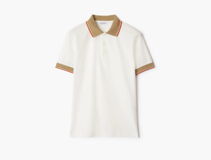 Burberry Cotton Polo Shirt  Chalk 