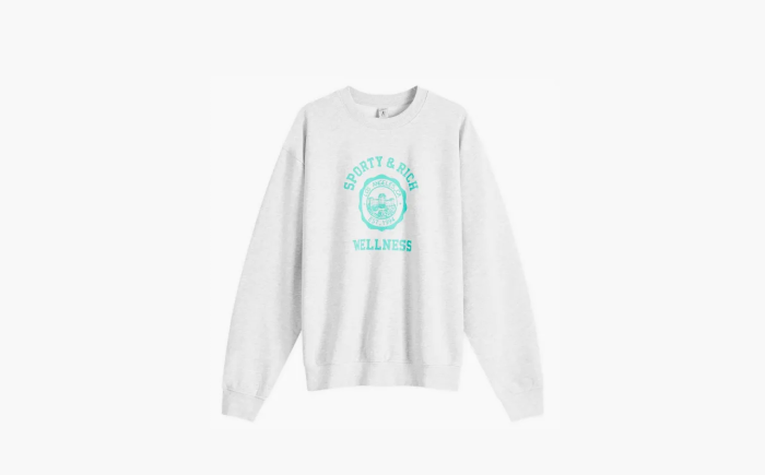 Sporty &amp; Rich Emblem Sweatshirt Heather Grey/Caribbean 