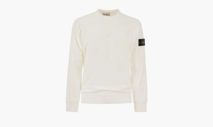 Stone Island Cotton Crew-neck Sweatshirt White  Stone Island Cotton Crew-neck Sweatshirt White