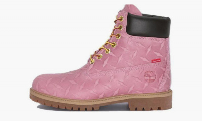 Timberland 6" Premium Waterproof Boot Supreme Diamond Plate Pink -  10.5 US