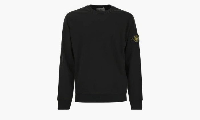 Stone Island Cotton Crew-neck Sweatshirt Black  Stone Island Cotton Crew-neck Sweatshirt Black