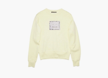 Acne Studios Cotton Sweatshirt Vanilla Yellow 