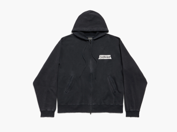 Balenciaga Over Zip-Up Hoodie Faded Washed Black 
