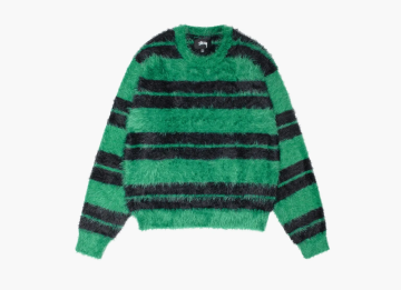 Stussy Hairy Stripe Crew Sweater Black/Green 
