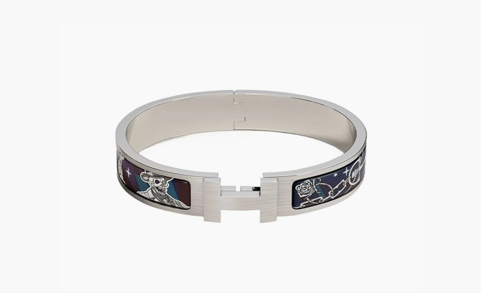 Hermès Bracelet Clic HH C'est la Fête Silver  Hermès Bracelet Clic HH C'est la Fête Silver