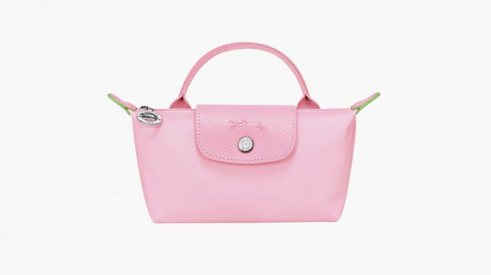 Longchamp Le Pliage Green Pouch With Handle "Pink" 