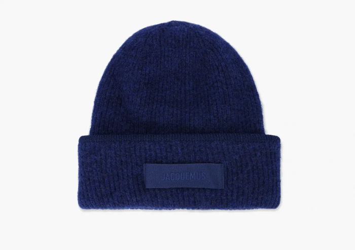 Jacquemus Le Bonnet Gros Grain Beanie Navy Blue  Jacquemus Le Bonnet Gros Grain Beanie Navy Blue