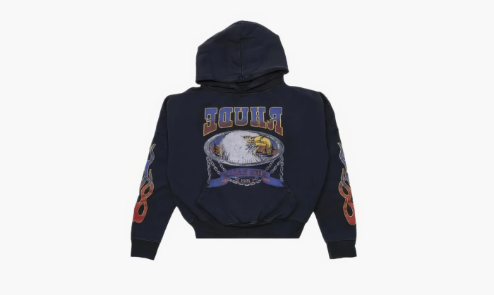 RHUDE Screaming Eagle Hoodie Vintage Black  RHUDE Screaming Eagle Hoodie Vintage Black