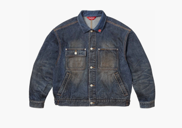 Supreme Distressed Selvedge Trucker Jacket Washed Indigo 