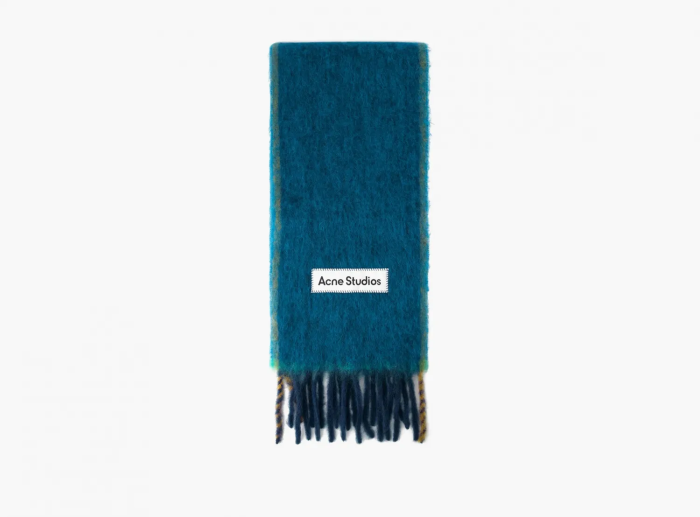 Acne Studios Wool Mohair Scarf Turquiose Blue  Acne Studios Wool Mohair Scarf Turquiose Blue