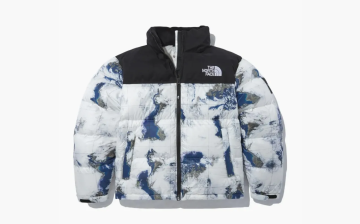 The North Face White Label Novelty Nuptse Down Jacket Earth Print 