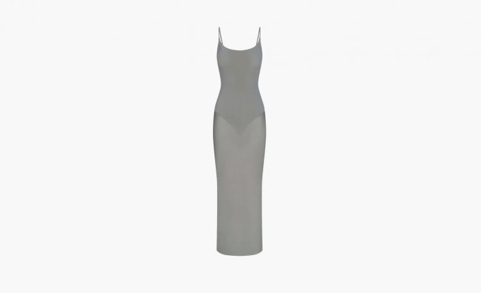 Skims Milky Sheer Low Back Long Dress Gunmetal  Skims Milky Sheer Low Back Long Dress Gunmetal