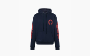 Chrome Hearts Navy Exclusive Horseshoe Logo Hoodie Blue 