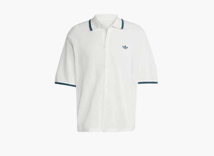 Adidas Originals Button Down Knitted Shirt  "Wonder White" 