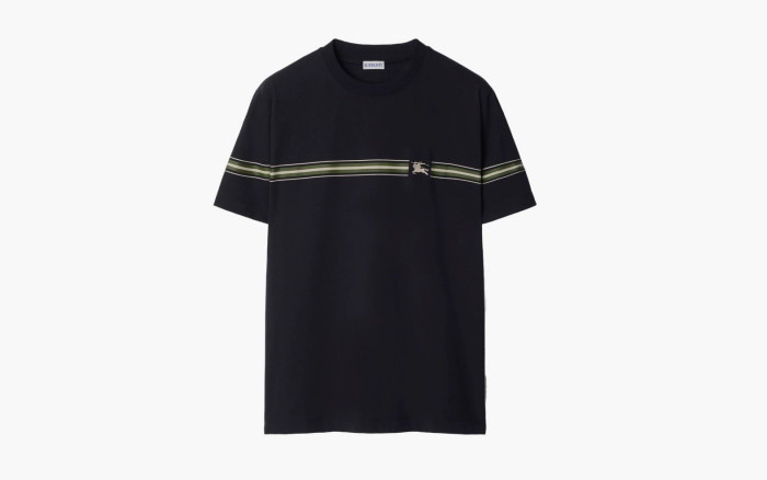 Burberry Striped Cotton  T-shirt  "Indigo" 