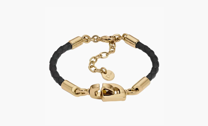 Dior Cow Leather Metal Bracelets WMNS Black/Gold  Dior Cow Leather Metal Bracelets WMNS Black/Gold