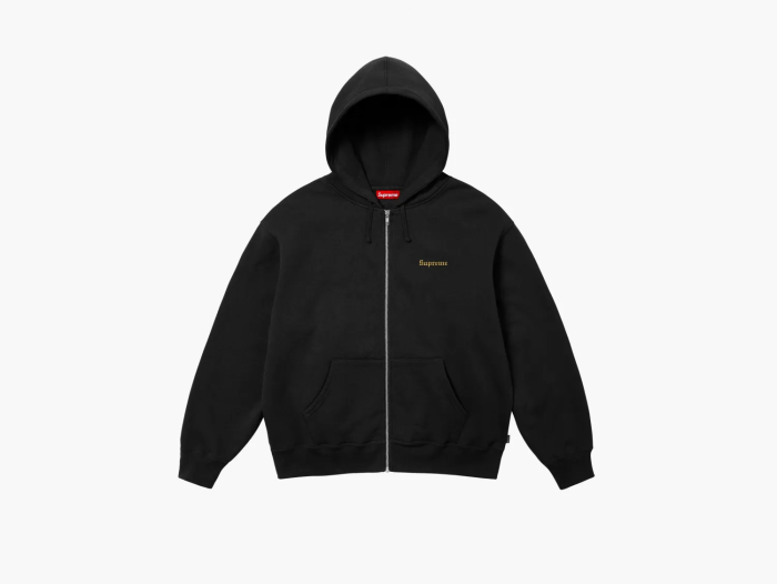 Supreme Crest Zip Up Hooded Sweatshirt Black 