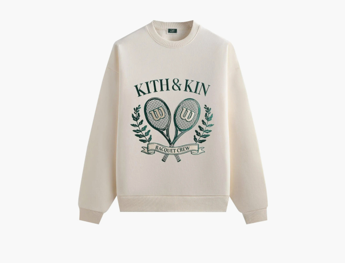 Kith x Wilson Racquet Crew Nelson Crewneck Sandrift  Kith x Wilson Racquet Crew Nelson Crewneck Sandrift
