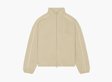 Fear of God Essentials Modern Fleece Track Jacket With Piping Timber/Cloud White 