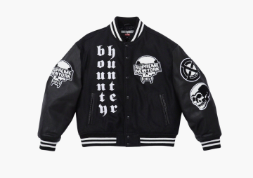 Supreme x Bounty Hunter Varsity Jacket Black 