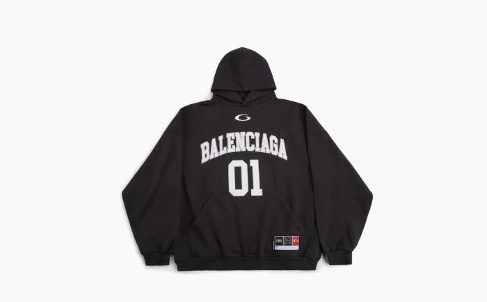 Balenciaga Hoodie Loose Fit Style Black  Balenciaga Hoodie Loose Fit Style Black