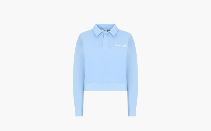 SPORTY & RICH Health Club Cotton Polo Blue 