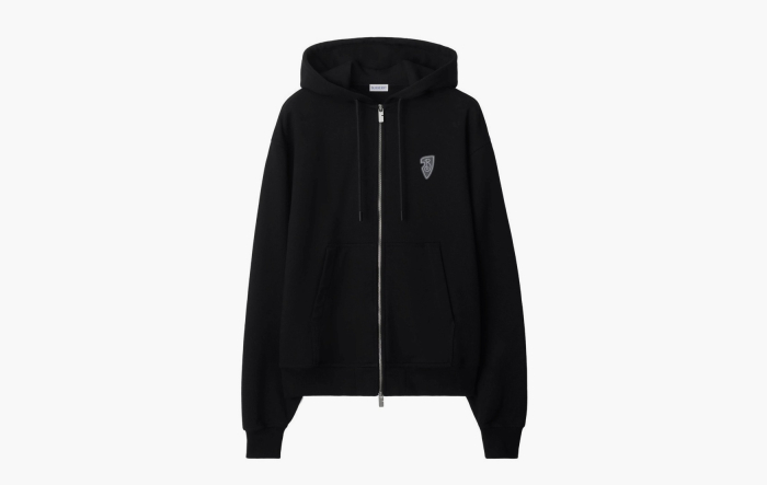 Burberry EKD Cotton Zip Hoodie  "Black" 