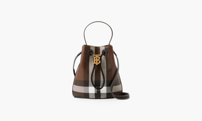 Burberry Mini TB Bucket Bag Dark Birch Brown 