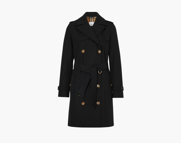 Burberry The Short Islington Trench Coat Black  Burberry The Short Islington Trench Coat Black