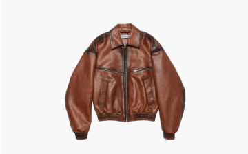 Acne Studios Leather Bomber Jacket Brown 