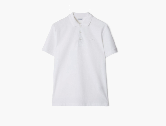 Burberry Cotton Polo Shirt  "White" 
