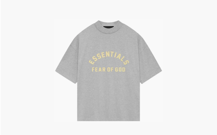 Fear of God Essentials Heavy Jersey Crewneck T-Shirt Light Heather Grey  Fear of God Essentials Heavy Jersey Crewneck T-Shirt Light Heather Grey