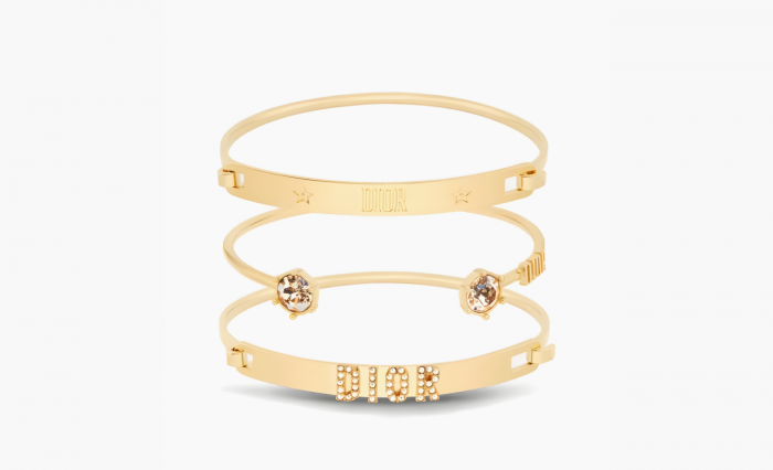 Dior Metal Crystal Bangles WMNS "Gold" 