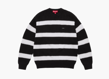 Supreme Loose Gauge Stripe Small Box Sweater Black 