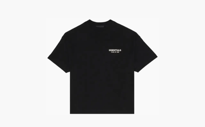 Fear of God Essentials Jersey Crewneck Tee Black  Fear of God Essentials Jersey Crewneck Tee Black