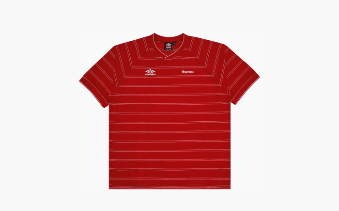 Supreme x Umbro Stripe Soccer Jersey "Red" 