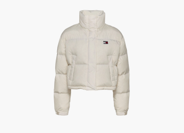 Tommy Jeans Back Graphic Alaska Down Puffer Jacket Ancient White 